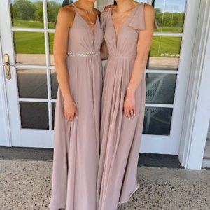 Taupe bridesmaid dresses